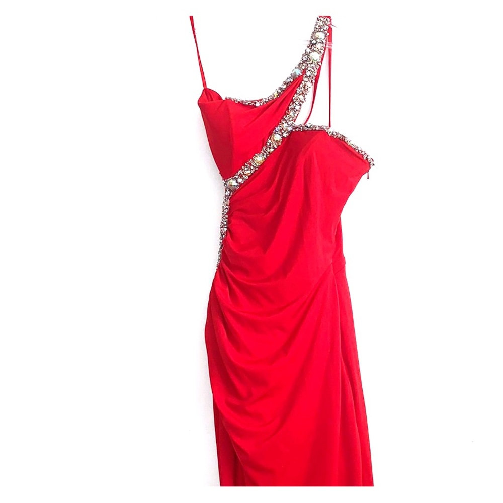Bright red sparkly prom dress size XS